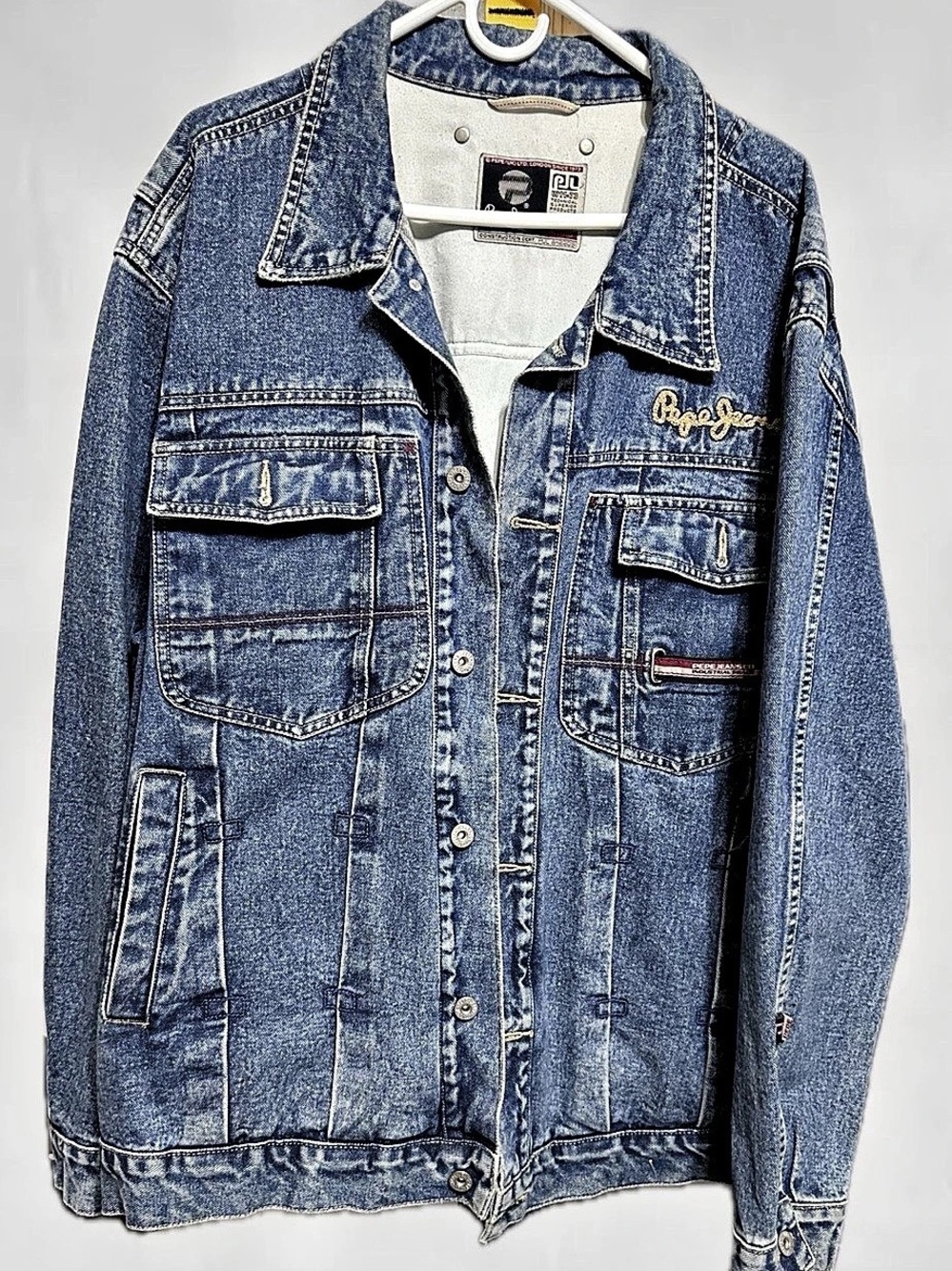 NWOT Y2K Pepe Jeans London Denim Jacket XXL trucker in Blue